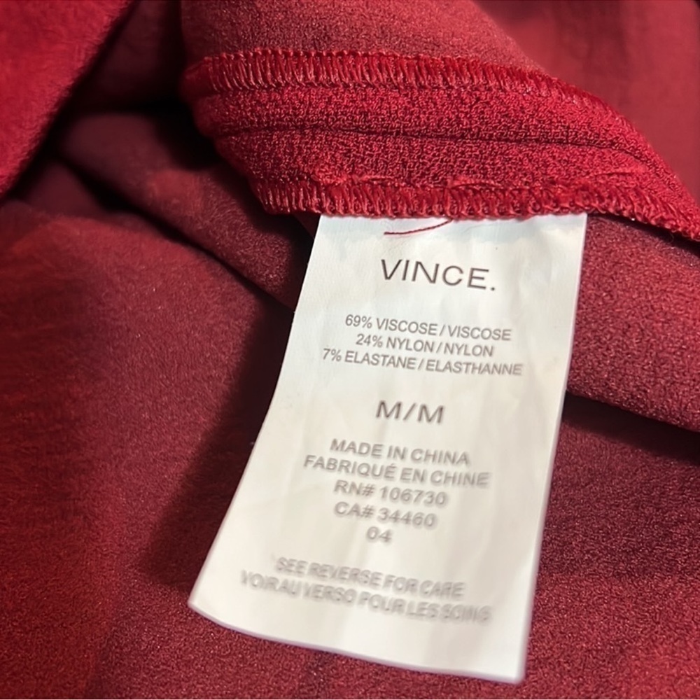 Vince Crimson Red Bouclé Knee Length Dress Size Small - Picture 12 of 13